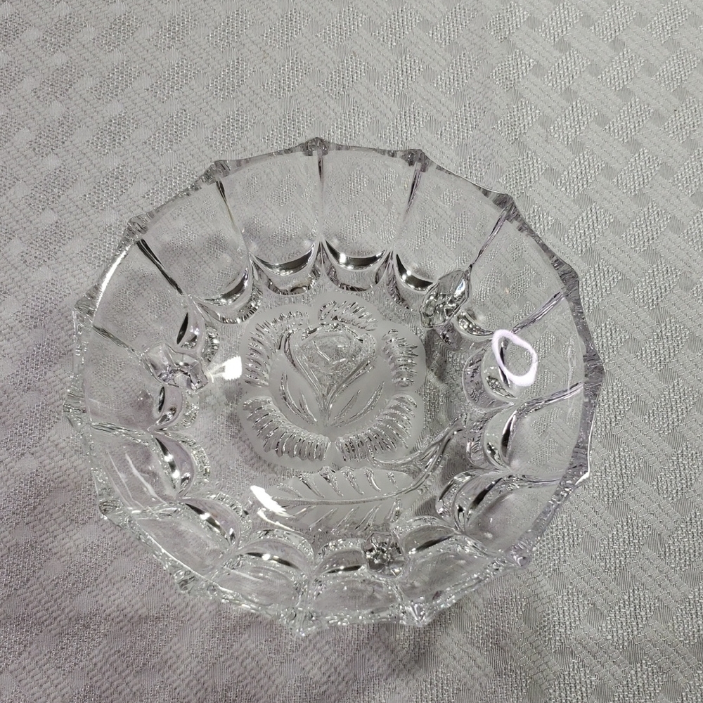 Crystal Footed Bowl Medium Clear Germany